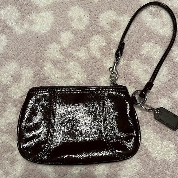 Coach Brown Patent Leather Wristlet, 6” x 4” - Picture 4 of 9